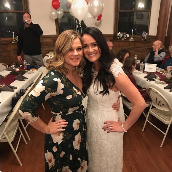 White long open back lace dress - Picture 3 of 5